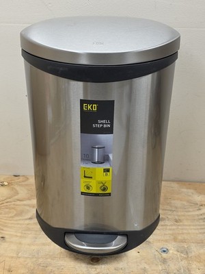 Treteimer EKO Shell Step Bin 10l Edelstahl matt Tretmülleimer Abfallbehälter