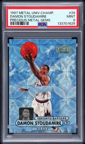 1997 SKYBOX METAL UNIVERSE CHAMP PRECIOUS METAL GEMS DAMON STOUDAMIRE /50 PSA 9