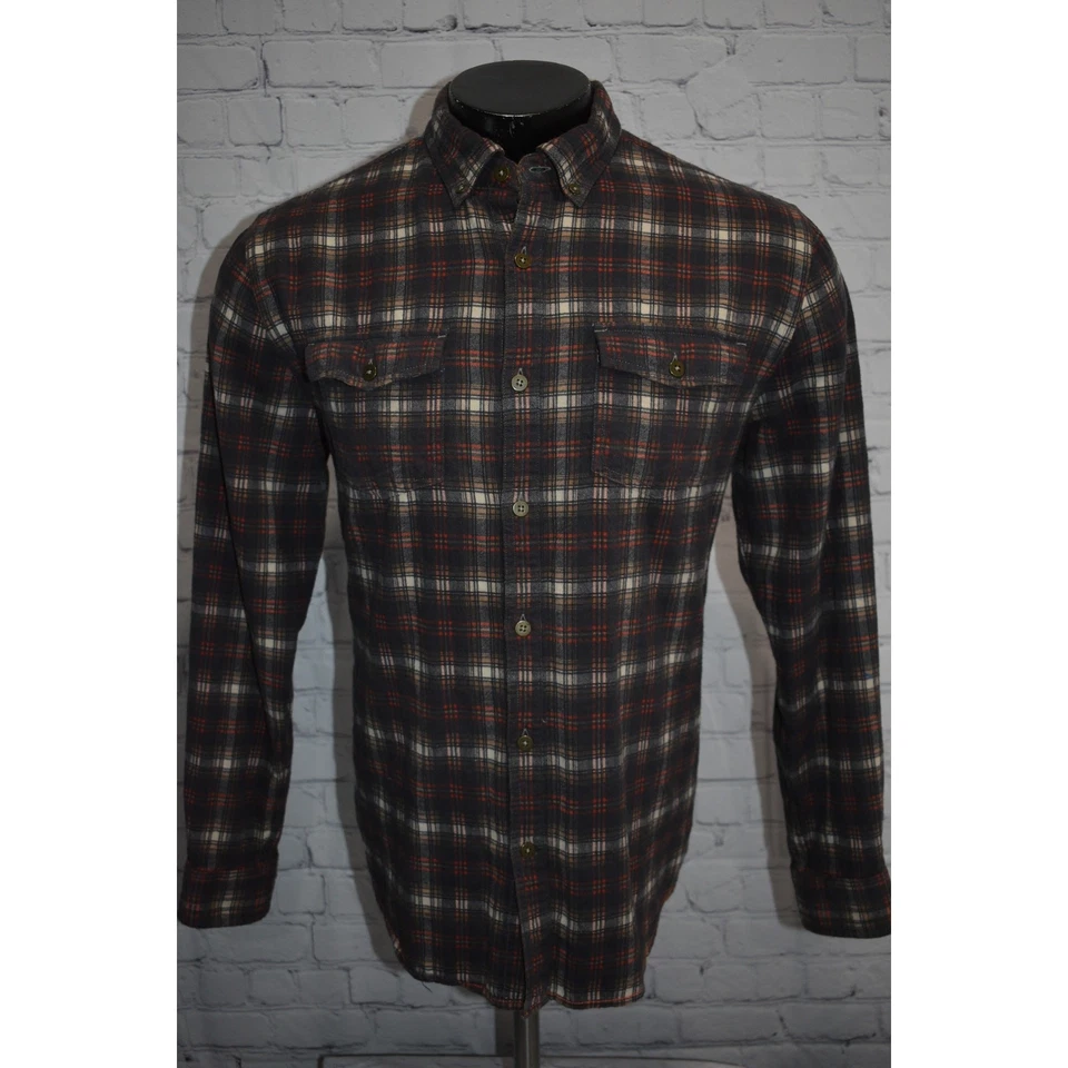 Camisa de vestir de carbono 2 cobalto para hombre talla mediana gris rojo a cuadros algodón botones de metal Foto 2 de 4