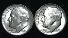 1954 55-P  10C Roosevelt Dime (2  Coins) BU 90% Silver 26ctt0106-1