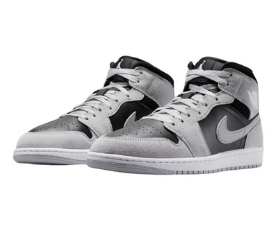 Nike Air Jordan 1 Mid Light Smoke Grey Black White DQ8426-008 Men's Shoes NEW