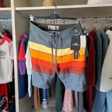 O'Neill Hyperfreak Heat Stripe 17 Trunk Boys Size W24" NWT