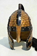 Roman Helmet LARP Greek Steel Helmet with black plume Helmet