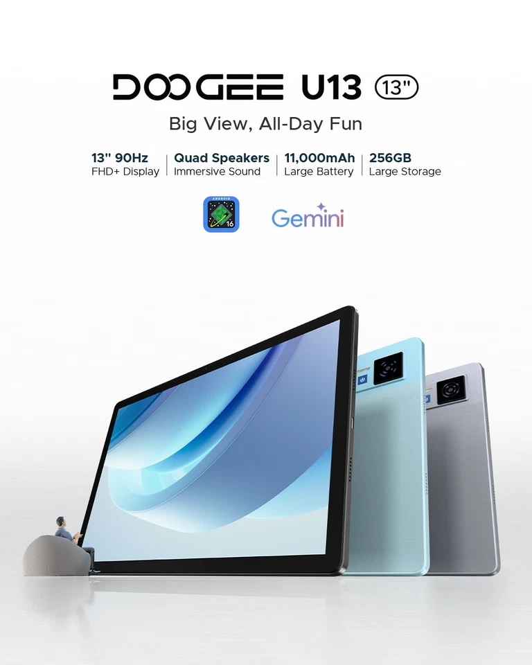 DOOGEE U13 13 inch Tablet with Gemini AI Android 16 Tablet 11000mAh ,32GB+256GB - Image 2 of 4