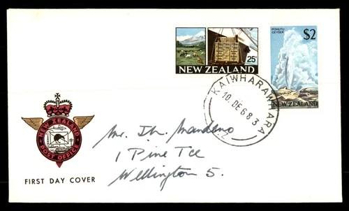Mayfairstamps New Zealand FDC 1983 dual pohutu geyser and cargo farmland First D