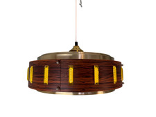 Danish Pendant Lamp 1960s Mid Century Scandinavian Rosewood Look
