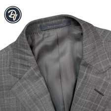44 L Ermenegildo Zegna " 15 Mil Mil 15 " Light Grey Double Windowpane Plaid