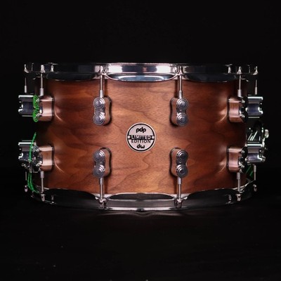 PDP 14'' x 8'' Limited Maple Walnut Snare Drum, Natural Satin