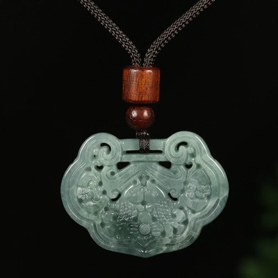 Natural Jade Double Fish Necklace