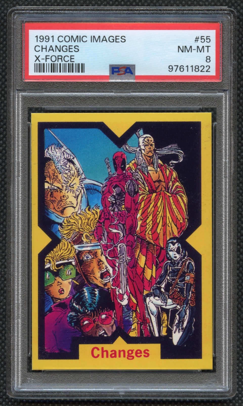 1991 Marvel X Force Deadpool Rookie (Not Promo) 1st of series PSA 8