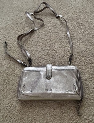 The Sak Phone Wallet Iris Leather Wristlet Crossbody Phone Wallet Metallic