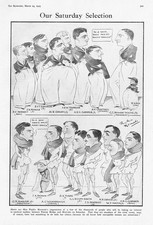 ROWING Caricatures of the Oxford and Cambridge Crews - Antique Comic Print 1925