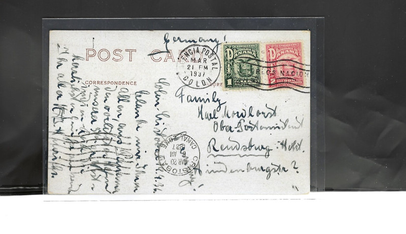PANAMA-POSTAL CARD-1937-CANCEL-FRANKING!-AV-#41