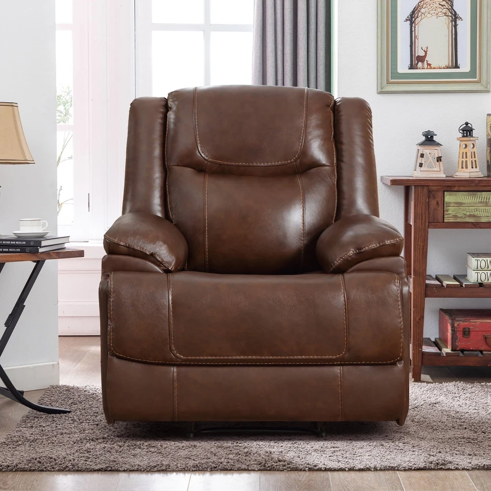 Home theater reclinável CANMOV 37,4" de largura couro genuíno manual zero headroom - Imagem 3 de 4