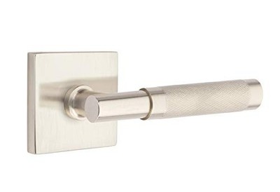 Emtek Select Privacy, Square Rosette, T-Bar Stem, Knurled Handle US15 RH