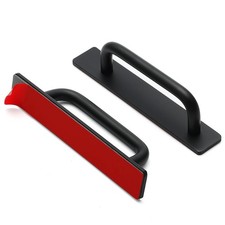 2 Pack Adhesive Cabinet Handles Self Stick Black No Drill Push Pull Helper