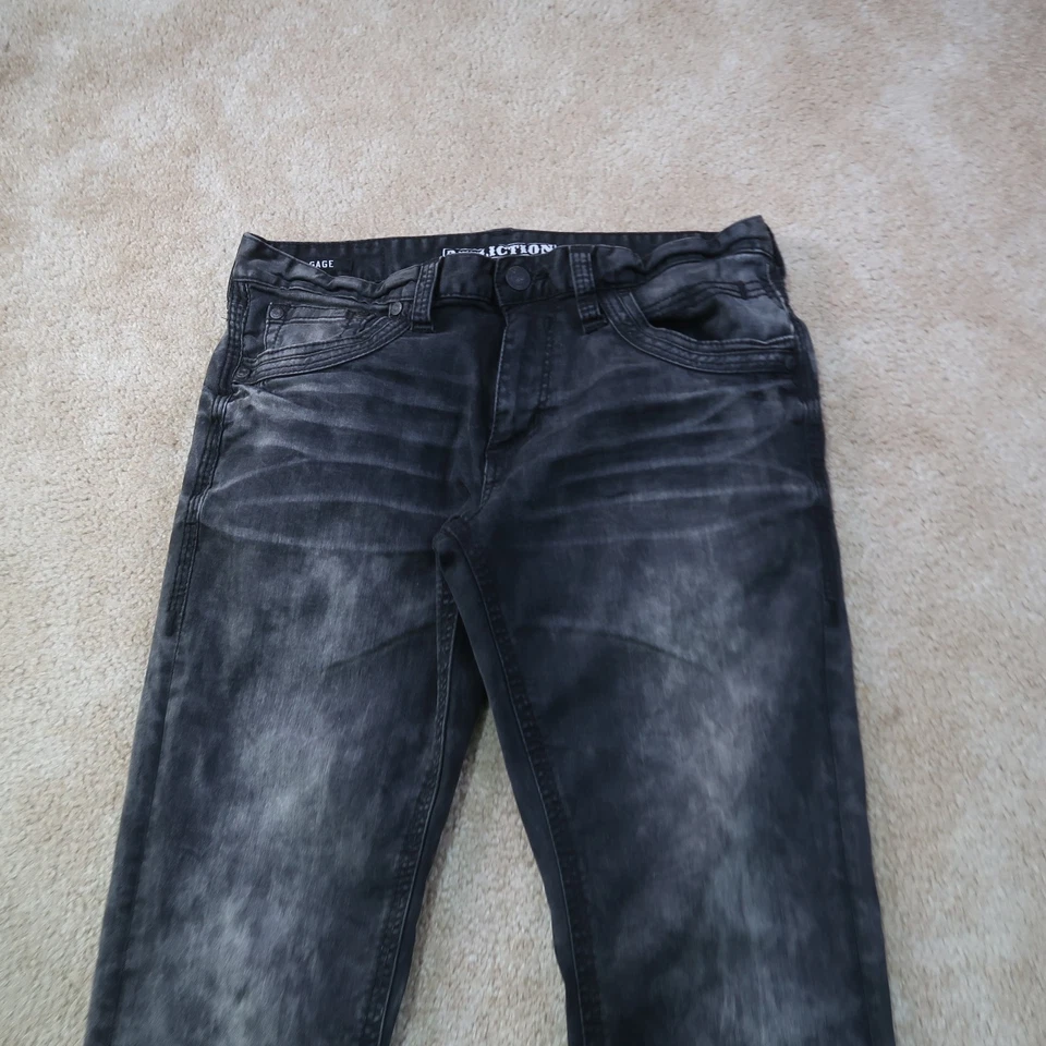 Affliction 牛仔裤男式 34x33 黑色 Gage 直筒弹力牛仔布 — 第 2/4 张图片