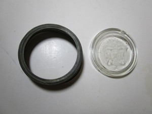 Vintage Crown Clear Glass Mason Jar Lid w/Zinc Cap Made in Canada 2 Small Chips