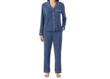 Pajama Blue 2Piece Set Notch Collar Pockets Dream Mark Womens XS By Members Mark