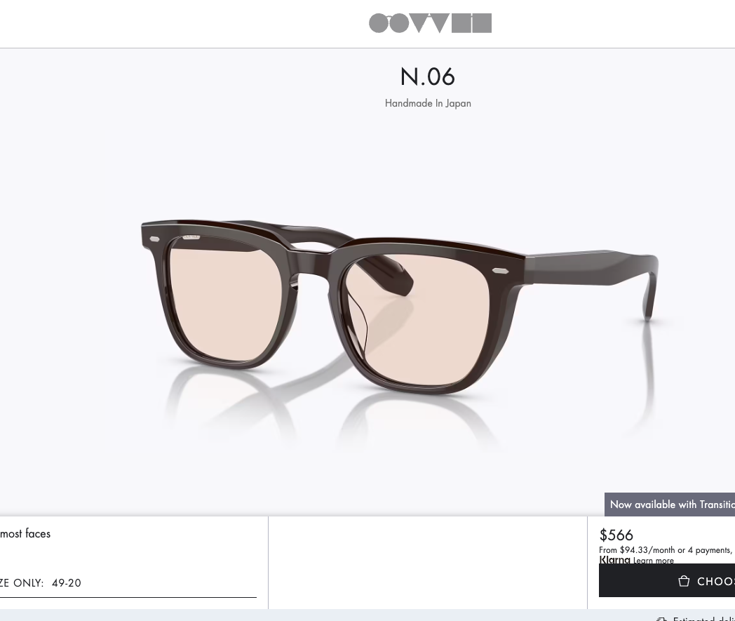OLIVER PEOPLES N. 06 in Kuri Brown / Sand Wash 49mm MSRP$566 Pedro