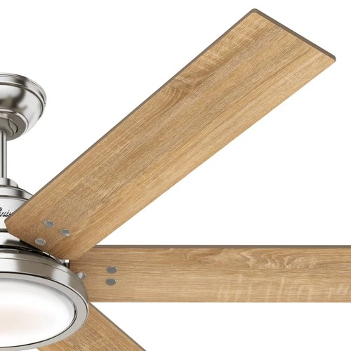 60" Hunter Warrant Brushed Nickel LED DC Ceiling Fan with Wall Control - Picture 6 of 10