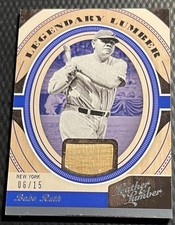 2019 Babe Ruth Yankees 6/15 Panini Leather Lumber Legendary Game Bat #LL-BR
