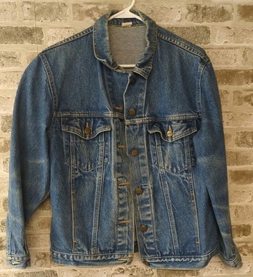 Vintage LL Bean Womens Trucker Jean Jacket Medium Blue Denim USA  