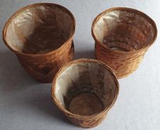 Wicker Plant Pots Set of 3 Indoor Planters  with waterproof liner