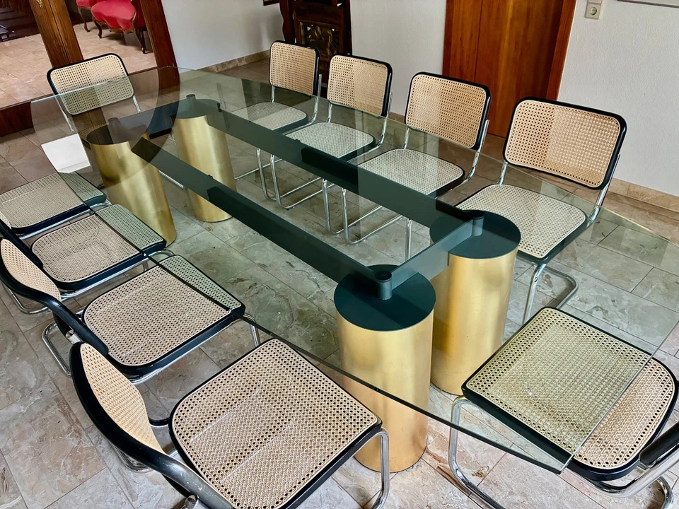 Das klassische Design-Kunstwerk: Tavolo Serenissimo ovale tronque von Acerbis. - Bild 2 von 4