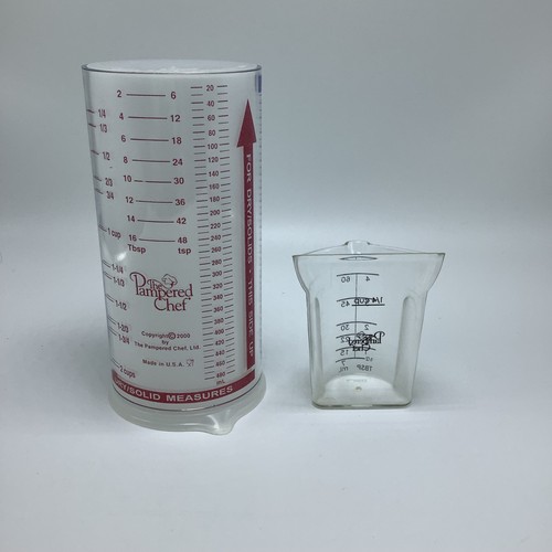 Pampered Chef Measure All Large 2 Cup Wet Dry Liquid Solid Measuring Cup & Mini - Picture 3 of 7