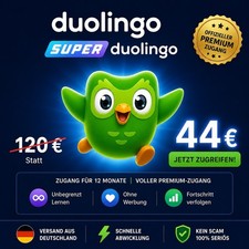 Super Duolingo Premium 12 Monate | Zugang bis...