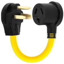 1FT NEMA 6-50P to NEMA 10-30R Power Adapter Cord, 50A Welder Male to 30A Drye...