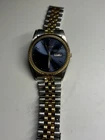 Seiko Pulsar V733 Vintage Men's Watch Two-Tone Blue Dial Day-Date PARTS / REPAIR