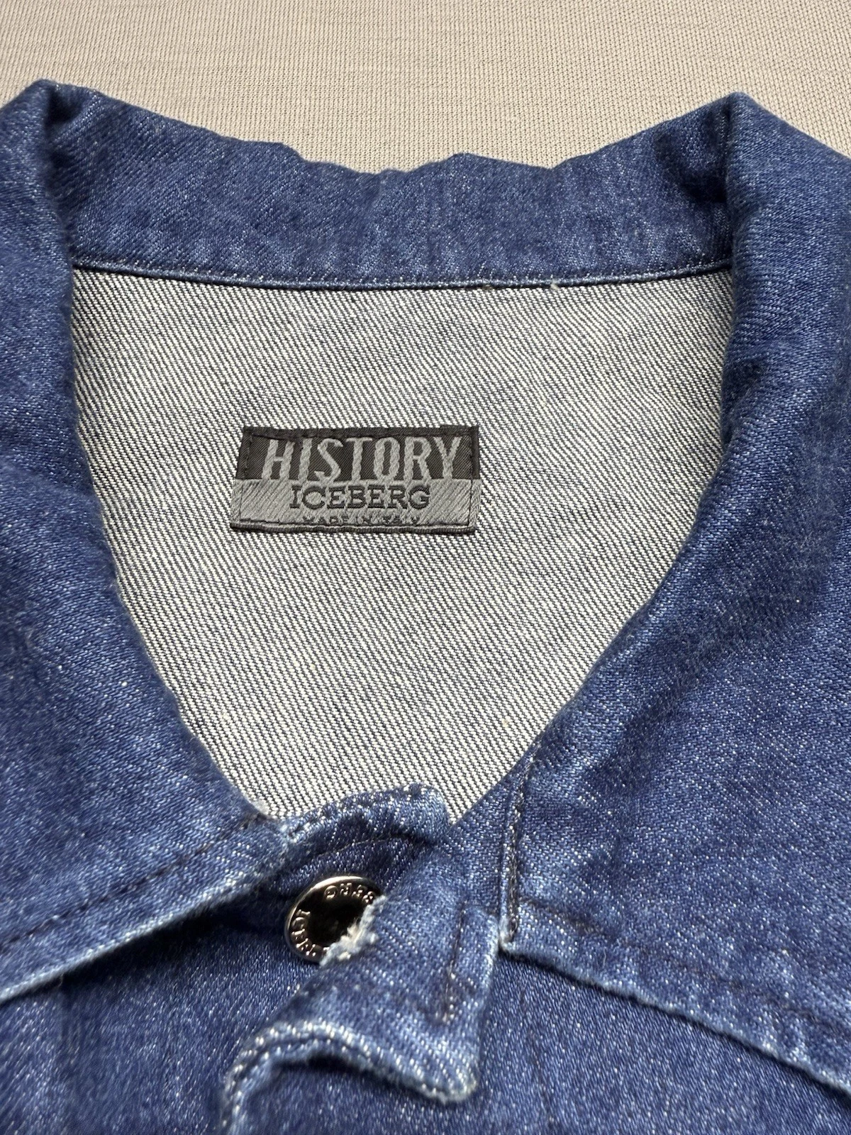 Vintage Iceberg History Men's 3XL Blue DENIM Disney Pluto Devilish Jacket - product detail image 3