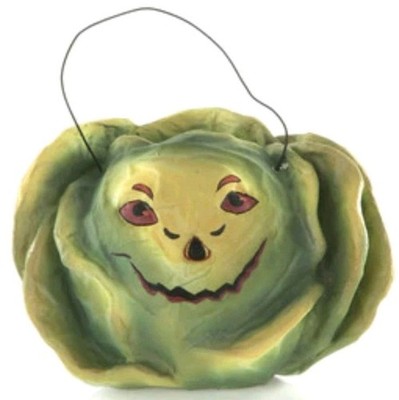 Cody Foster Halloween Paper Mache Haunted Cabbage Candy Bucket -7''H