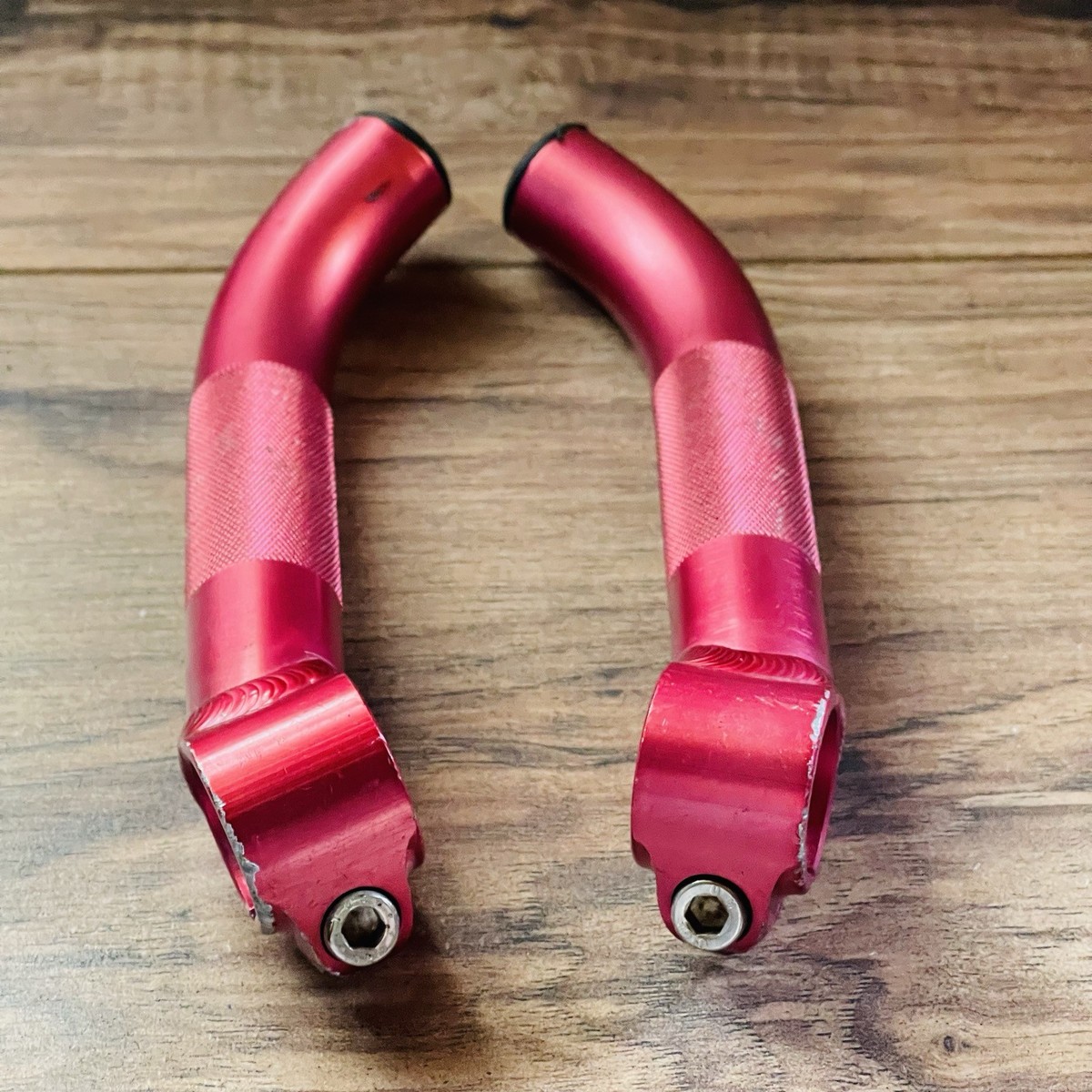 Control Tech Red Anodized MTB Bar Ends Curved Short Reach | eBay