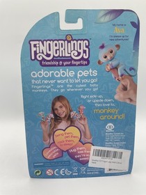 New Fingerlings AVA Blue Purple Interactive Baby Monkey WowWee Toys R Us