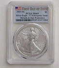 2021(S) FDOI 1OZ PCGS MS69 SILVER EAGLE COIN T2 EMERGENCY ISSUE SKU 69/43710864