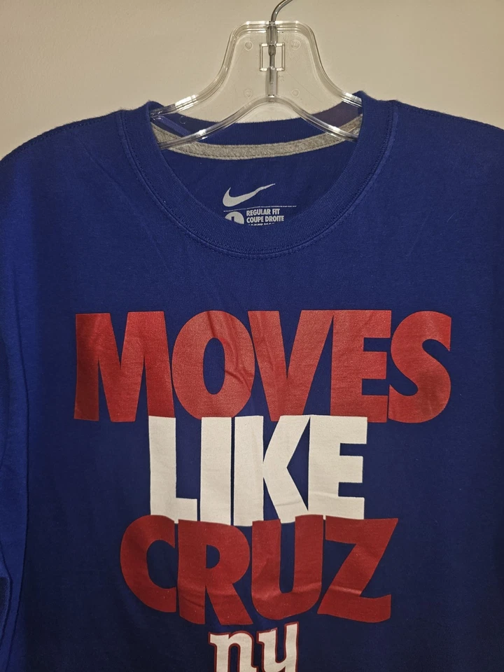Camiseta Nike New York Giants Victor Cruz Grande Para Hombre Azul Gráfico Logo NFL Foto 2 de 4
