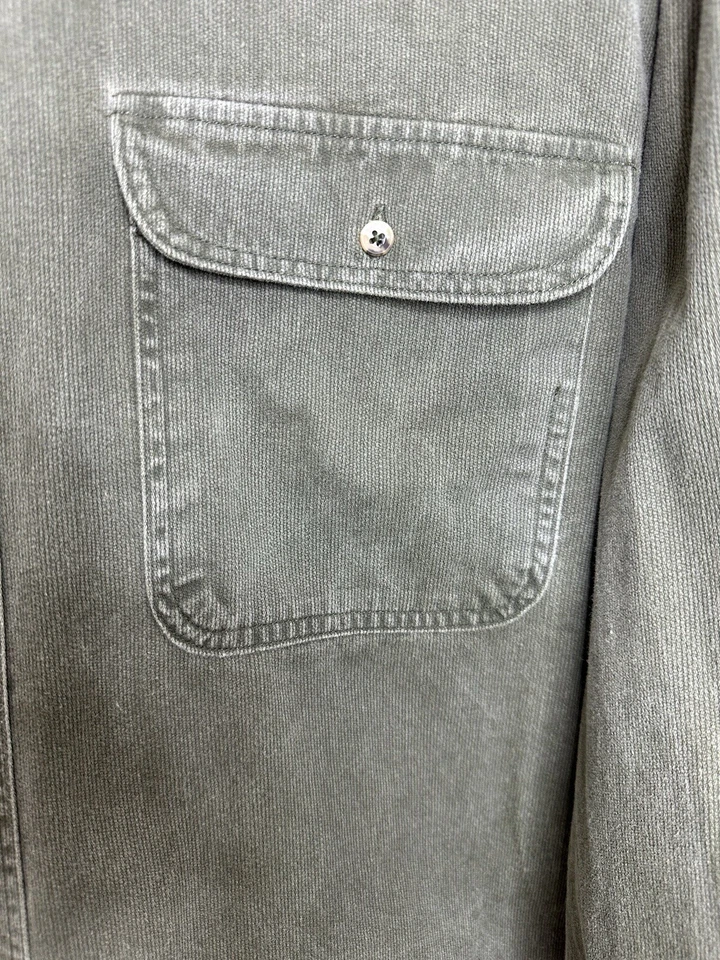 Camisa de hombre Crystal Springs verde manga larga muy gruesa con botones talla grande Foto 2 de 4