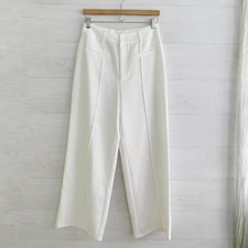 NWT Cider - Ivory white crease pleat high rise trouser pants, M