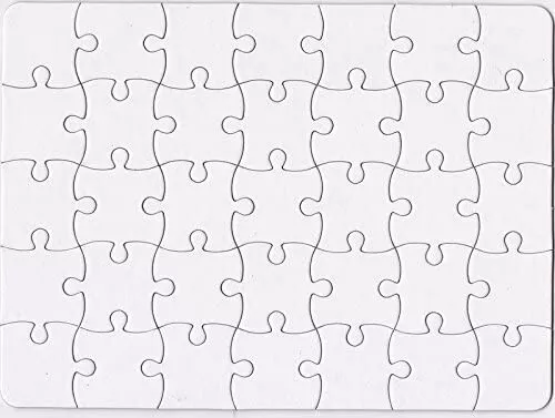 5-Pack Blank Puzzle White Jigsaw Puzzles for DIY, Crafts, Weddings, 35 PCS  Each