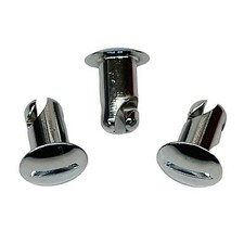 Chrome Slotted Dome Head Qtr Turn DZUS Button Fasteners - .550 10pk