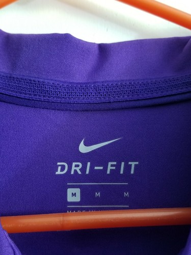 NUEVO CON ETIQUETAS Medium Clemson Tigers Nike Dri-Fit Purple Golf Polo Shirt Paw Logo - Imagen 5 de 6