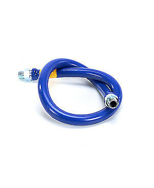 Dormont 3/4" Diameter Blue Gas Hose - 48 Inch Length With Safety Quik Elbow Fitting
