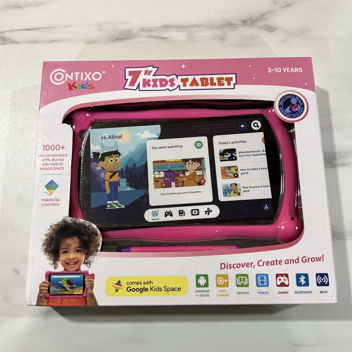 Contixo V10 Tablet 7-inch IPS HD Display, WiFi, Android, 2GB RAM 16GB ROM  PINK