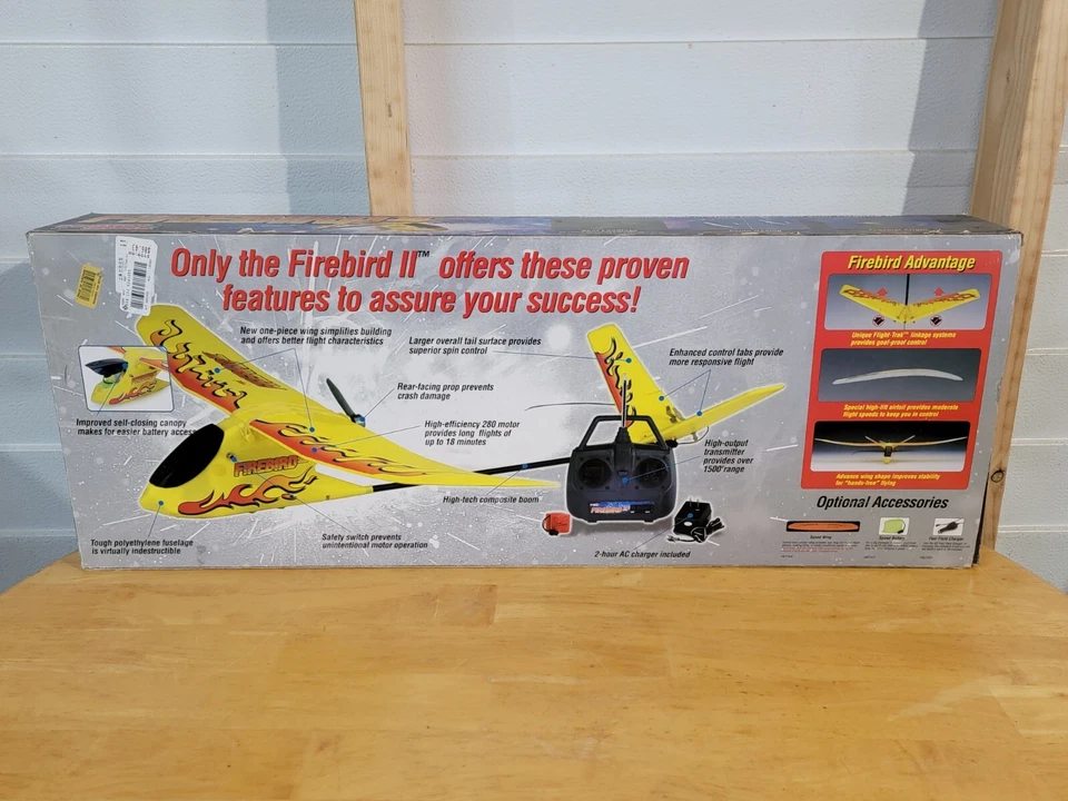Vintage Hobby Zone 2002 FIREBIRD II 2 RC Remote Control Airplane Flames - Image 2 of 4