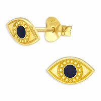 Evil Eye Augen Ohrringe Ohrstecker 925 Silber Gold Kinder Damen MäDchen Schmuck
