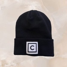 COAL HEADWEAR Black Men's Knit Beanie Hat "C" Logo NWT OSFM