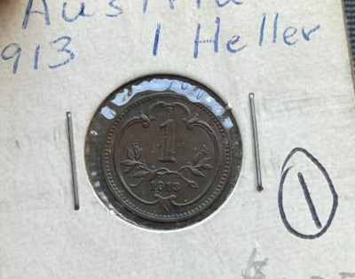 1913 Austria 1 One Heller